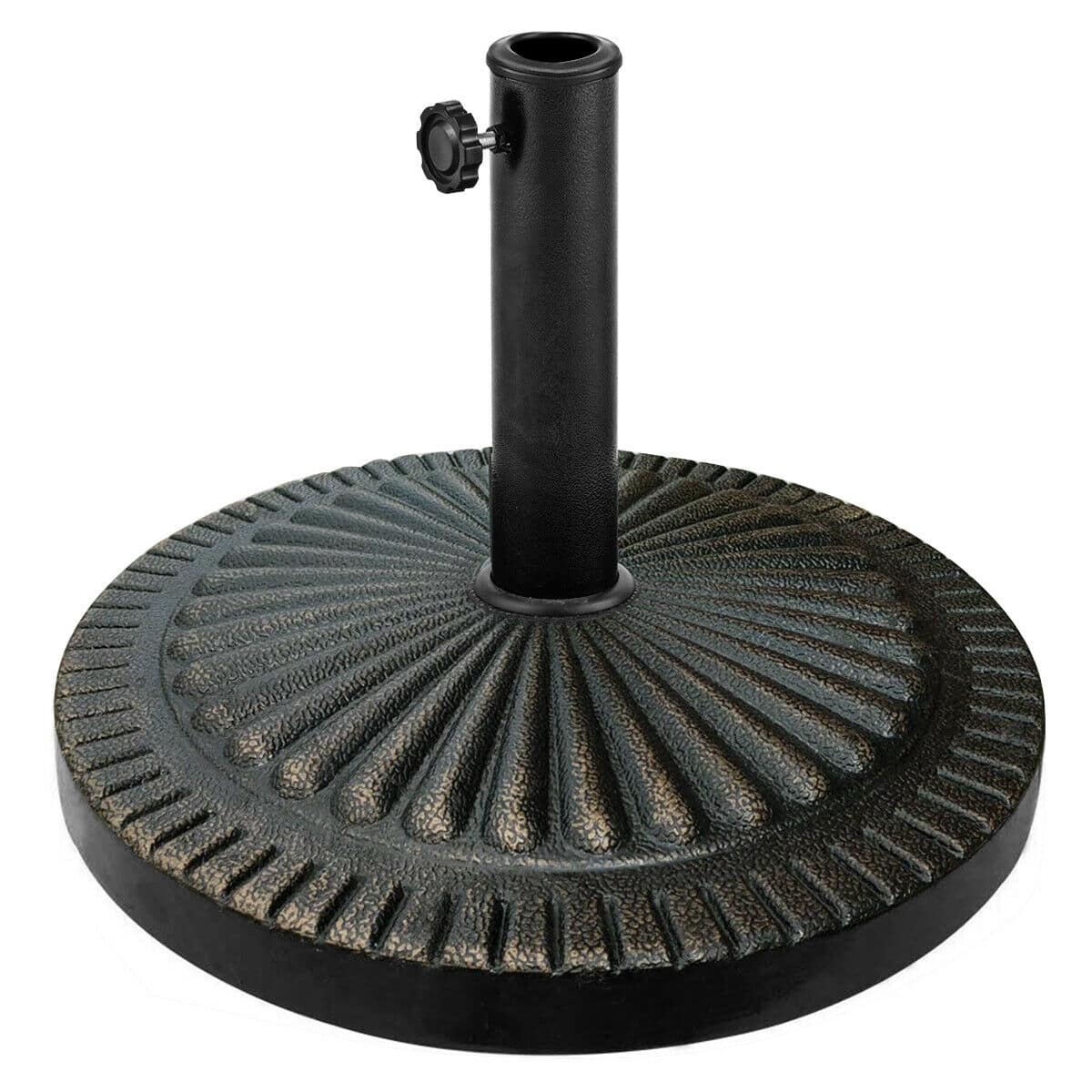 Gymax - 30LBS Round Patio Market Umbrella Base Heavy-Duty Outdoor Stand - Black