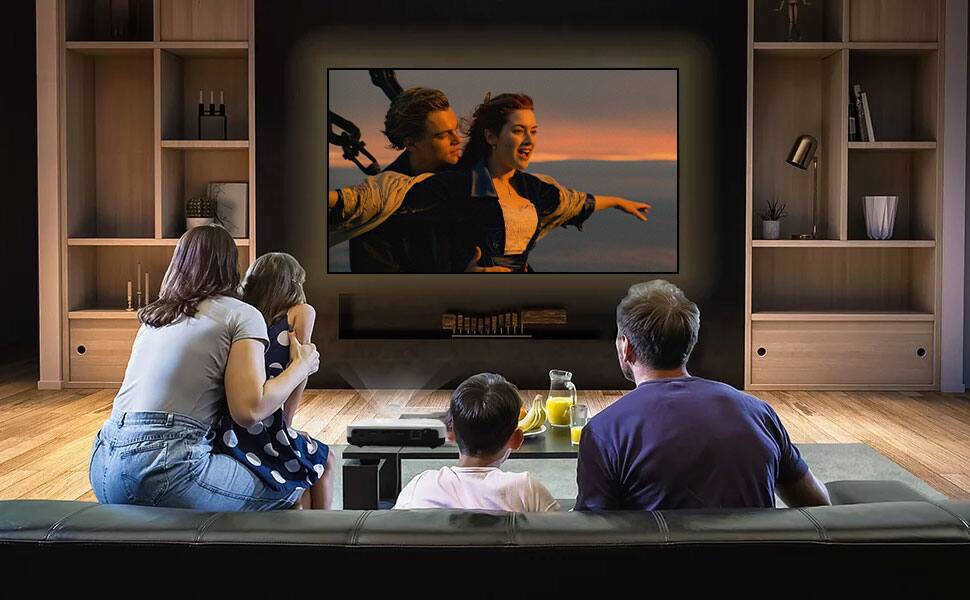 Alt View 9. BOSS - Boss Projector S7 4K Portable, Mini Projector w/ screen & mount, Indoor & Outdoor, Andrid, 3D, WiFi & Bluetooth - Black.