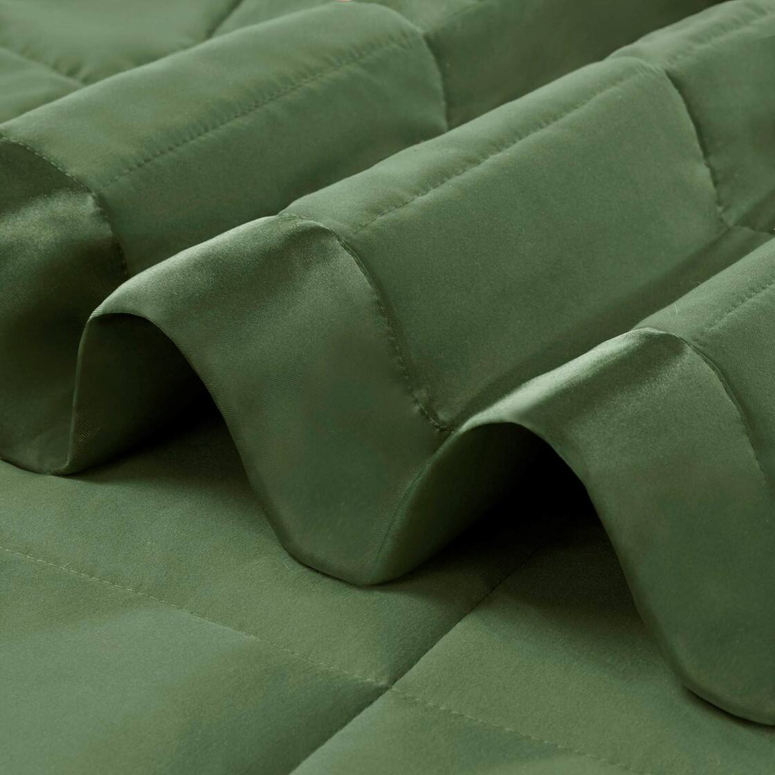 Alt View 5. Gracie Mills - Seville Lightweight Down Alternative Blanket with Satin Trim - Green.
