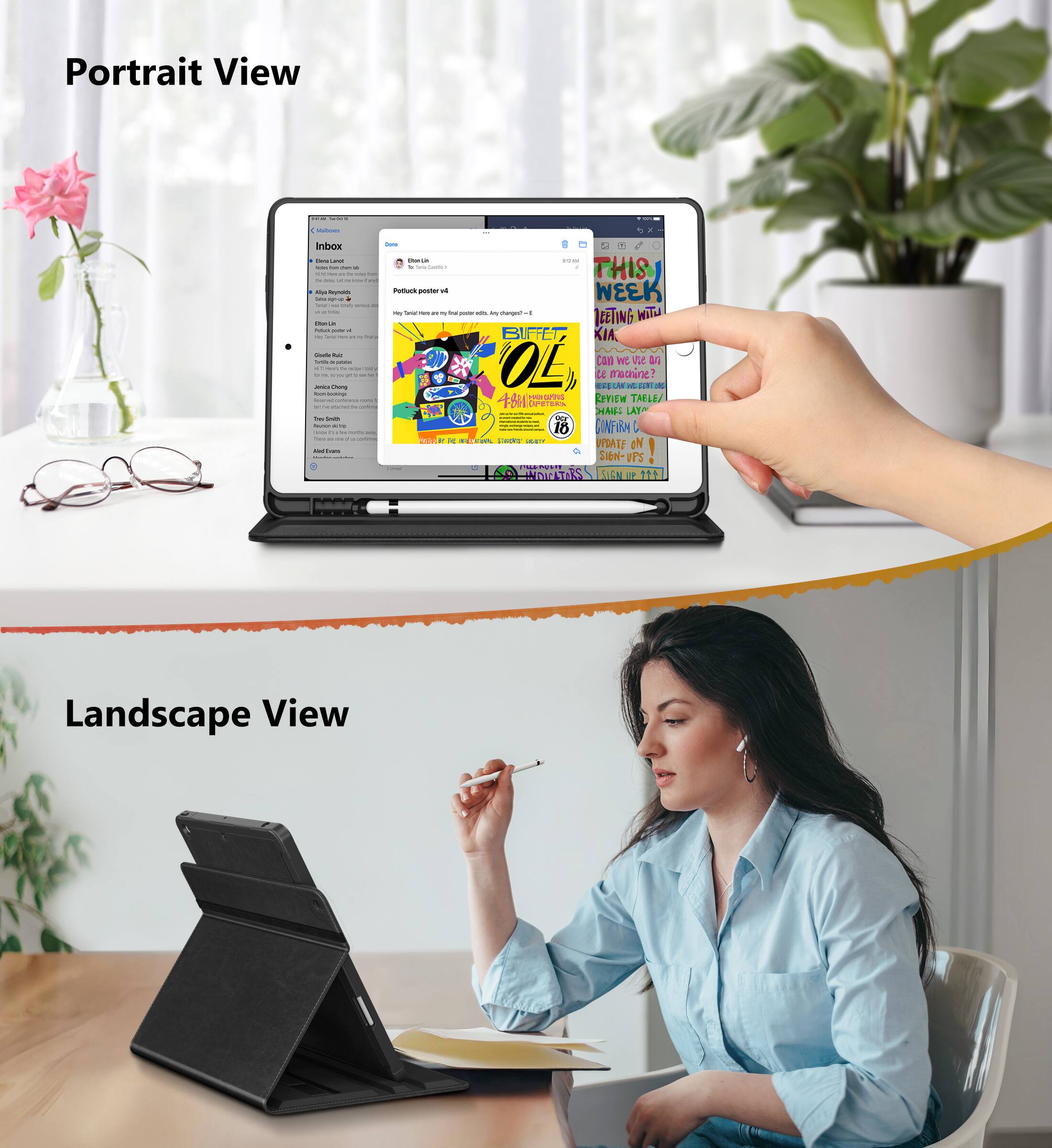 Portrait View

Inbox

- Chloe Lin
- Alice Ramos
- Gloria Ruiz
- Andrea Chung
- Terrence Smith
- Adam Brown

Pollock poster v4

- Total has 4 posters. Any changes?

THIS WEEK
LEAVING WITH
KIA
Can we do a ECM machine?
REVIEW TABLE
CONFIRM
SIGN-UPS

Landscape View