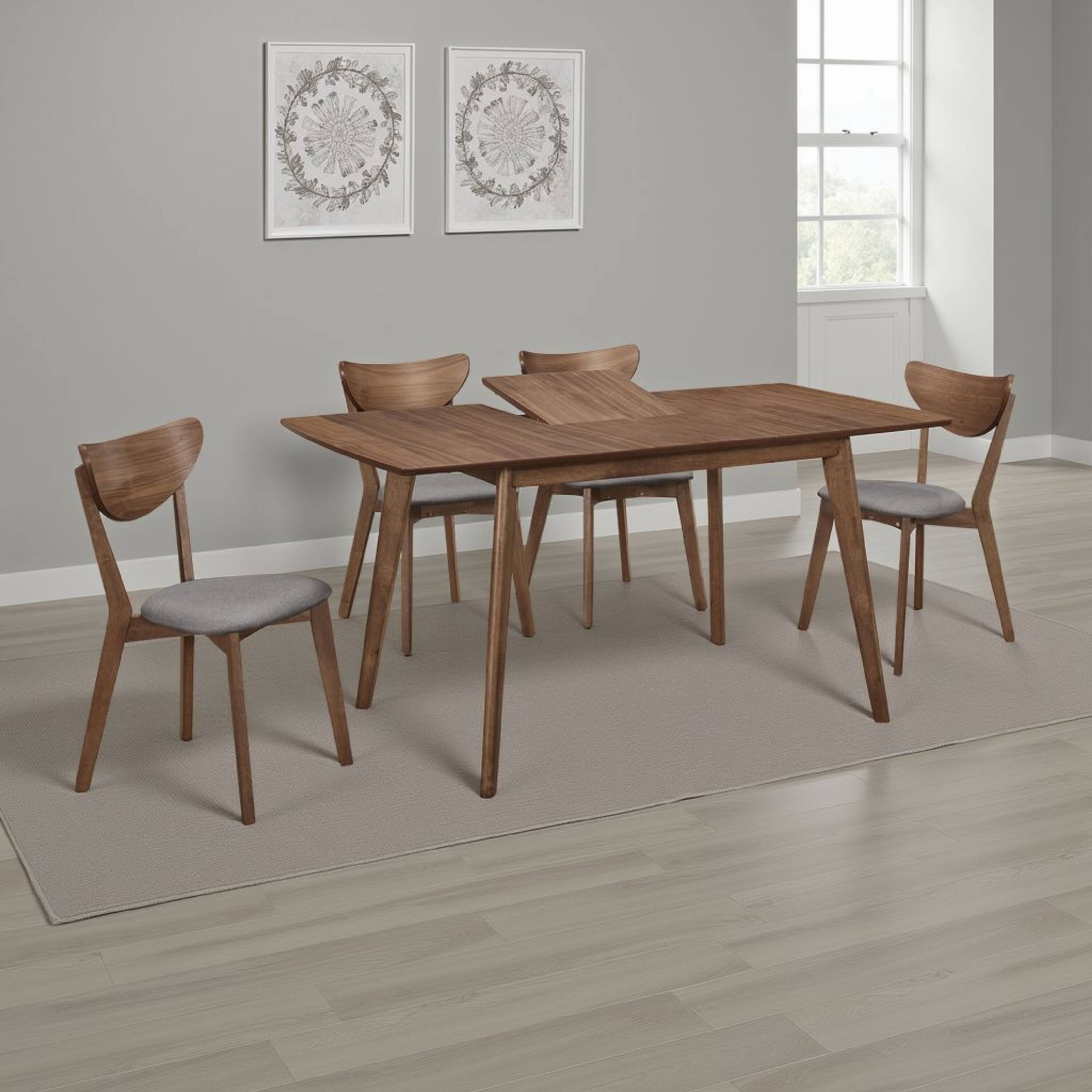 Alt View 5. Manhattan Lane - Relo 5pc Extendable Dining Table and 4 Chairs - Walnut Brown, Gray.