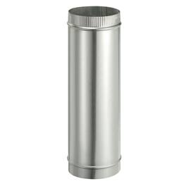 Unique Bargains - 6 x 20 Inch Round Dryer Duct, 1pc Galvanized Steel Crimped Straight Air Vent Duct Extension Coupler Pipe Adapter - Silver