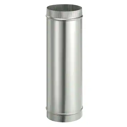 Front. Unique Bargains - 6 x 20 Inch Round Dryer Duct, 1pc Galvanized Steel Crimped Straight Air Vent Duct Extension Coupler Pipe Adapter - Silver.
