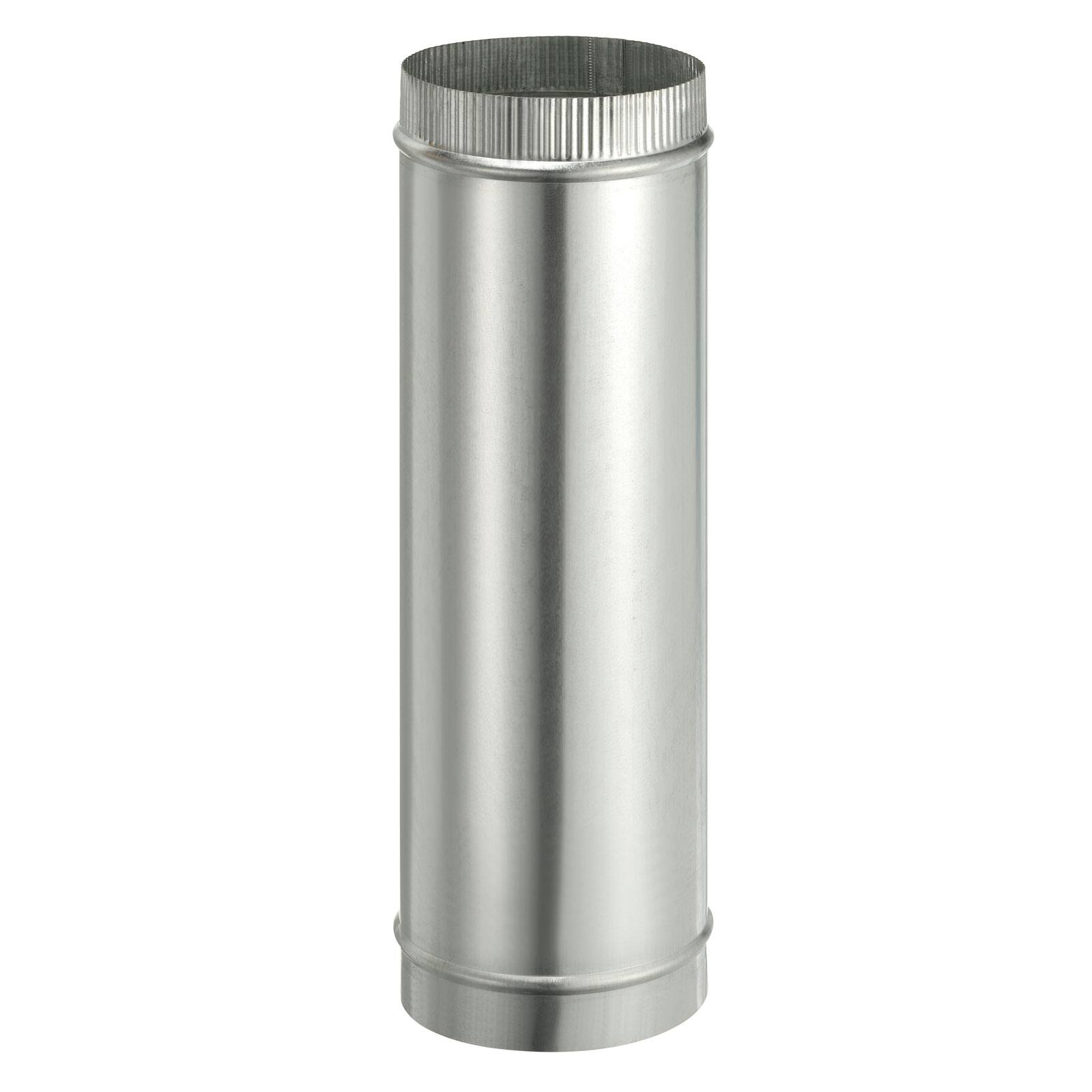 Front. Unique Bargains - 6 x 20 Inch Round Dryer Duct, 1pc Galvanized Steel Crimped Straight Air Vent Duct Extension Coupler Pipe Adapter - Silver.
