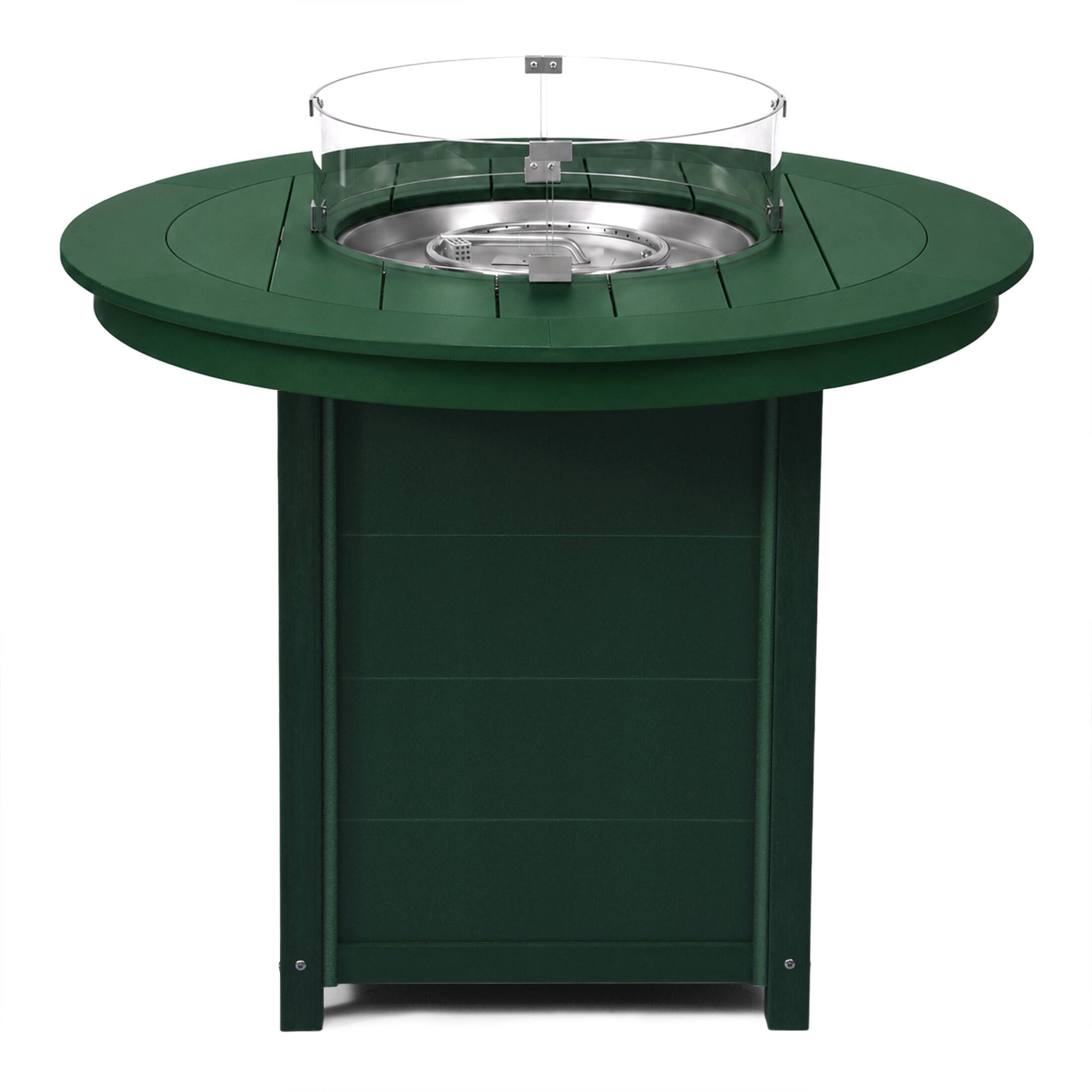 Alt View 1. WestinTrends - WestinTrends Helios 47" Modern Outdoor Patio Propane Round Counter Height Fire Pit Table - Dark Green.