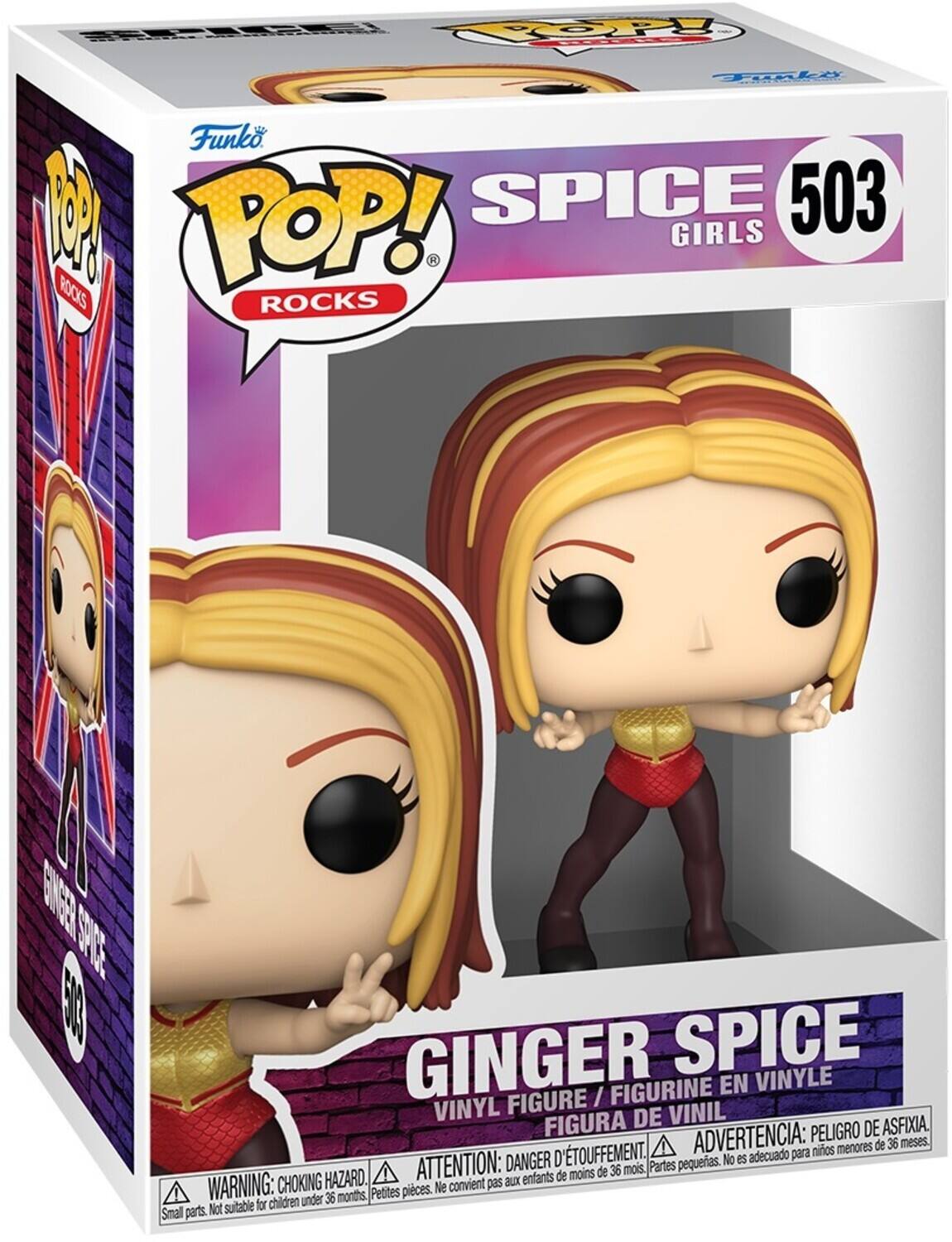 Funko POP! ROCKS SPICE GIRLS 503 GINGER SPICE VINYL FIGURE / FIGURINE EN VINYLE VINYL FIGURA DE VINIL

ADVERTENCIA: PELIGRO DE ASFIXIA. menores de 36 meses. D'TOUFFEMENT. adecuado para niños DANGER pequerias. No es HAZARD. ATTENTION: aux enfants de moins de 36 mois. Partes WARNING: CHOKING Petites pices. Ne convient pas for children under 36 months Small parts. Not suitable