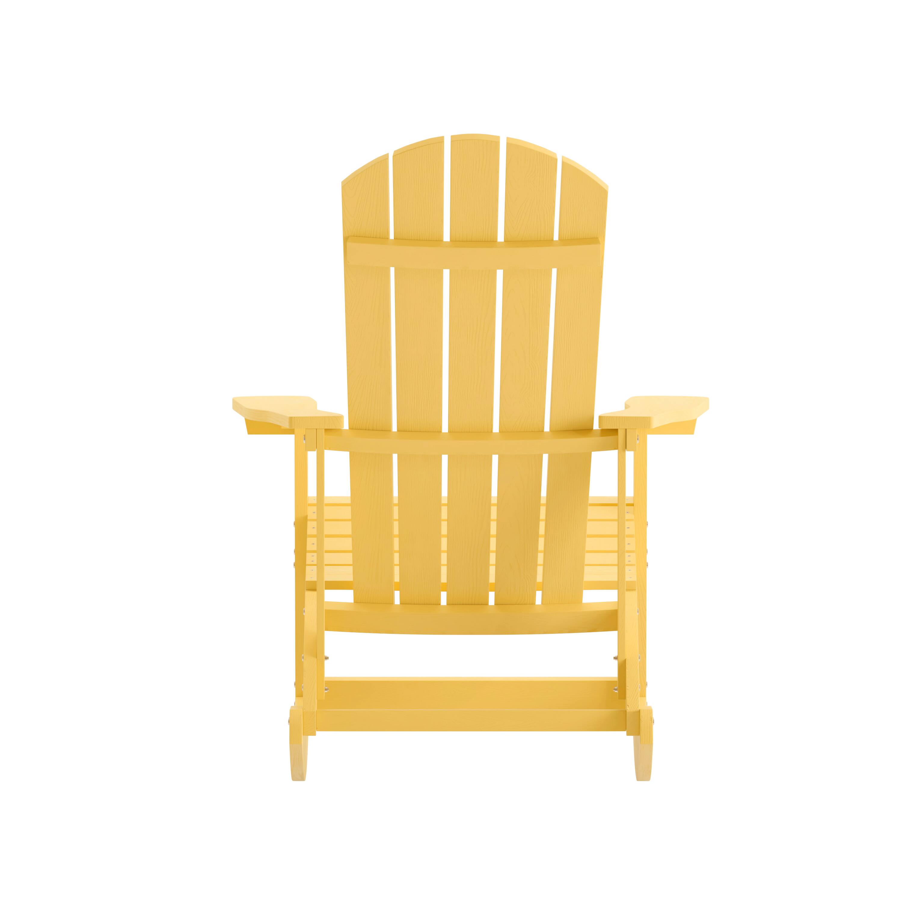 Alt View 7. Emma + Oliver - Classic All-Weather Poly Resin Rocking Adirondack Chair with Stainless Steel Hardware for Year Round Use - Yellow.
