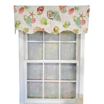 Front. RLF Home - RLF Home Bay Beach Provance 3" Rod Pocket Lining Luxurious and Elegant Window Treatment Valance 50" x 15" Multi - Multi.