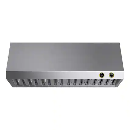 Front. Kucht - Pro Style 48 in. 1200 CFM Under Cabinet Range Hood, Stainless Steel, Digital Controls - Stainless Steel & Gold.