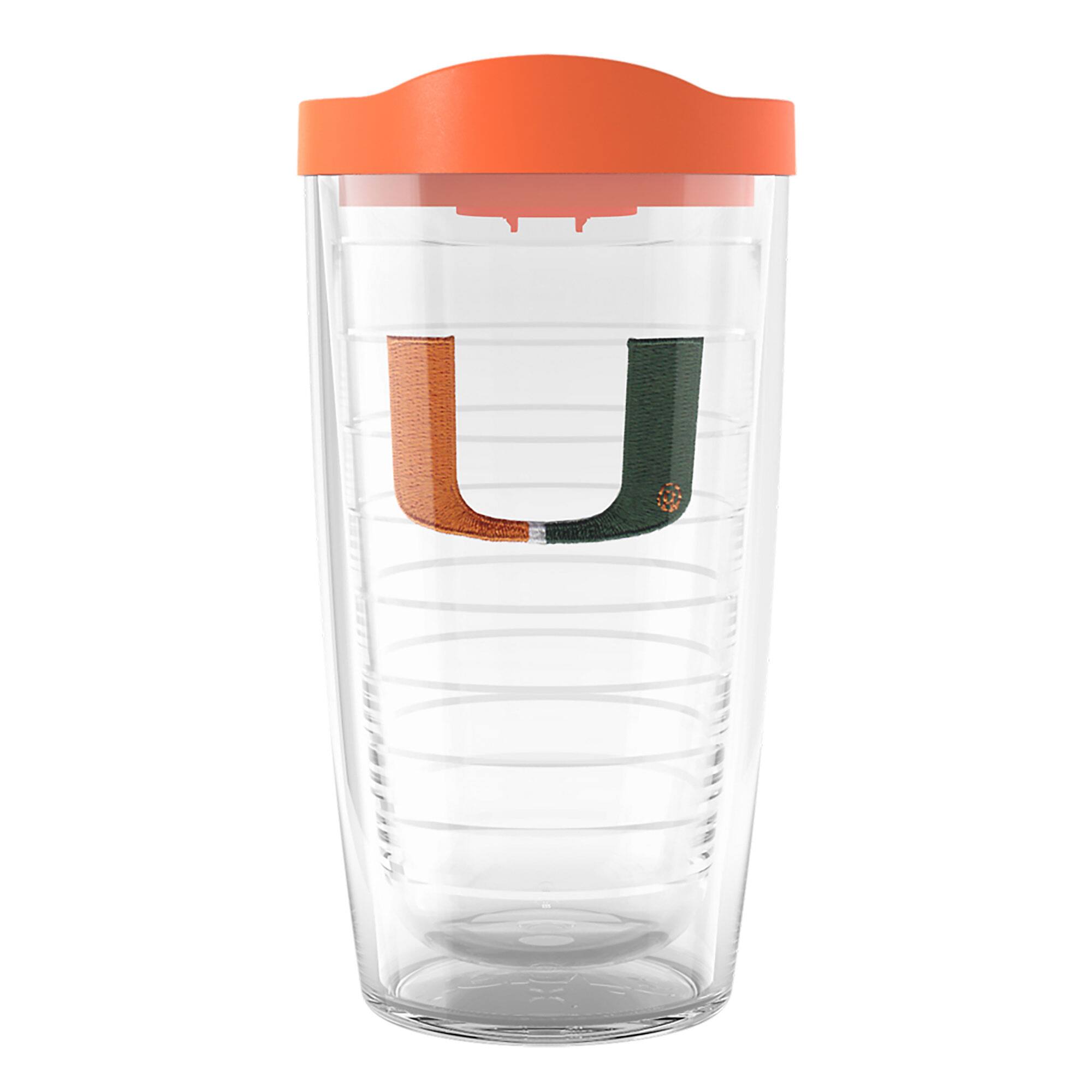 Front. Tervis - Miami Hurricanes 16oz. Emblem Tumbler - Multicolor.