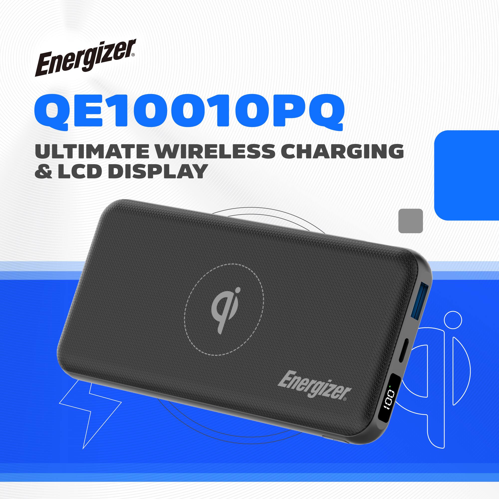 Energizer QE10010PQ Ultimate Wireless Charging & LCD Display