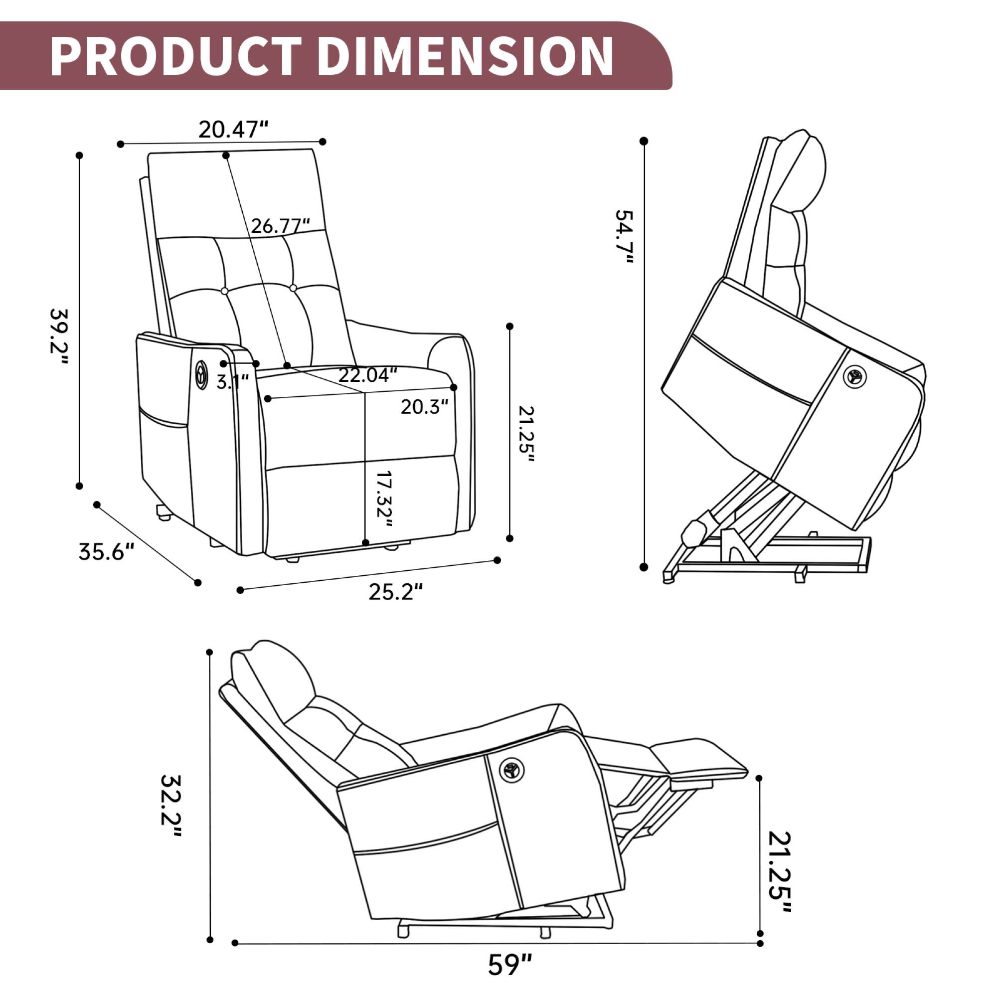 PRODUCT DIMENSION

- 20.47"
- 26.77"
- 22.04"
- 20.3"
- 17.32"
- 25.2"
- 35.6"
- 3.2"
- 35.2"
- 54.7"
- 21.25"
- 59"
- 32.2"
- 21.25"