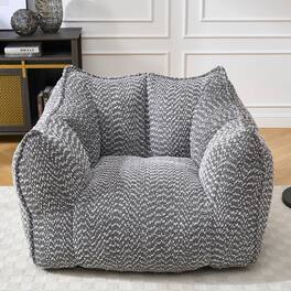 GOODSILO - Premium Square Lazy Sofa Chair with High-Resilience Foam for Living Room and Bedroom Comfort - Gray