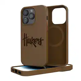 Keyscaper - NCAA - Nebraska Huskers Logo iPhone Magnetic Bump Case - 14 - Brown