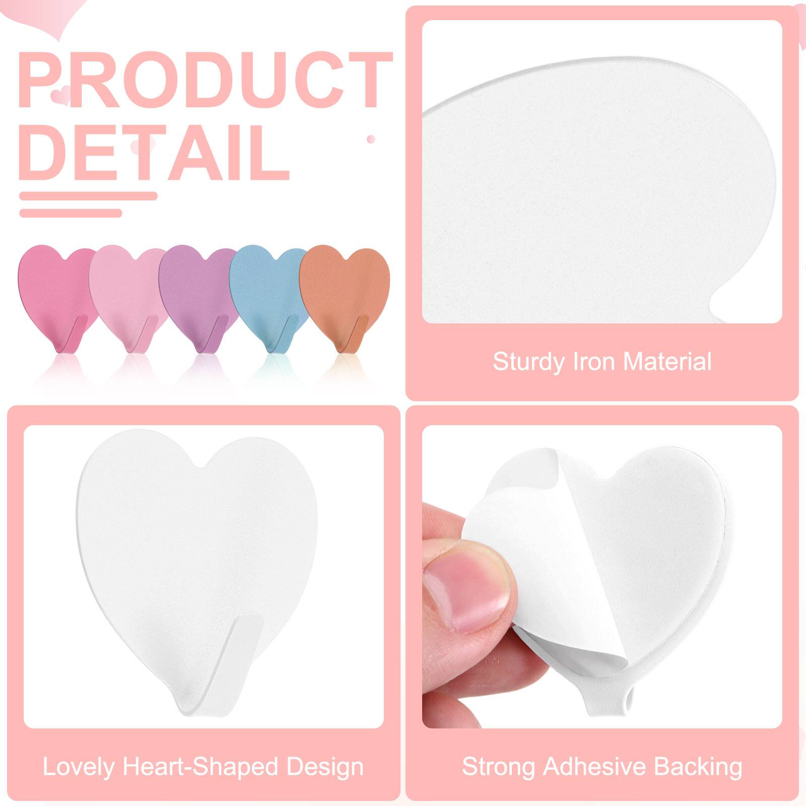 PRODUCT DETAIL

- Sturdy Iron Material
- Lovely Heart-Shaped Design
- Strong Adhesive Backing
