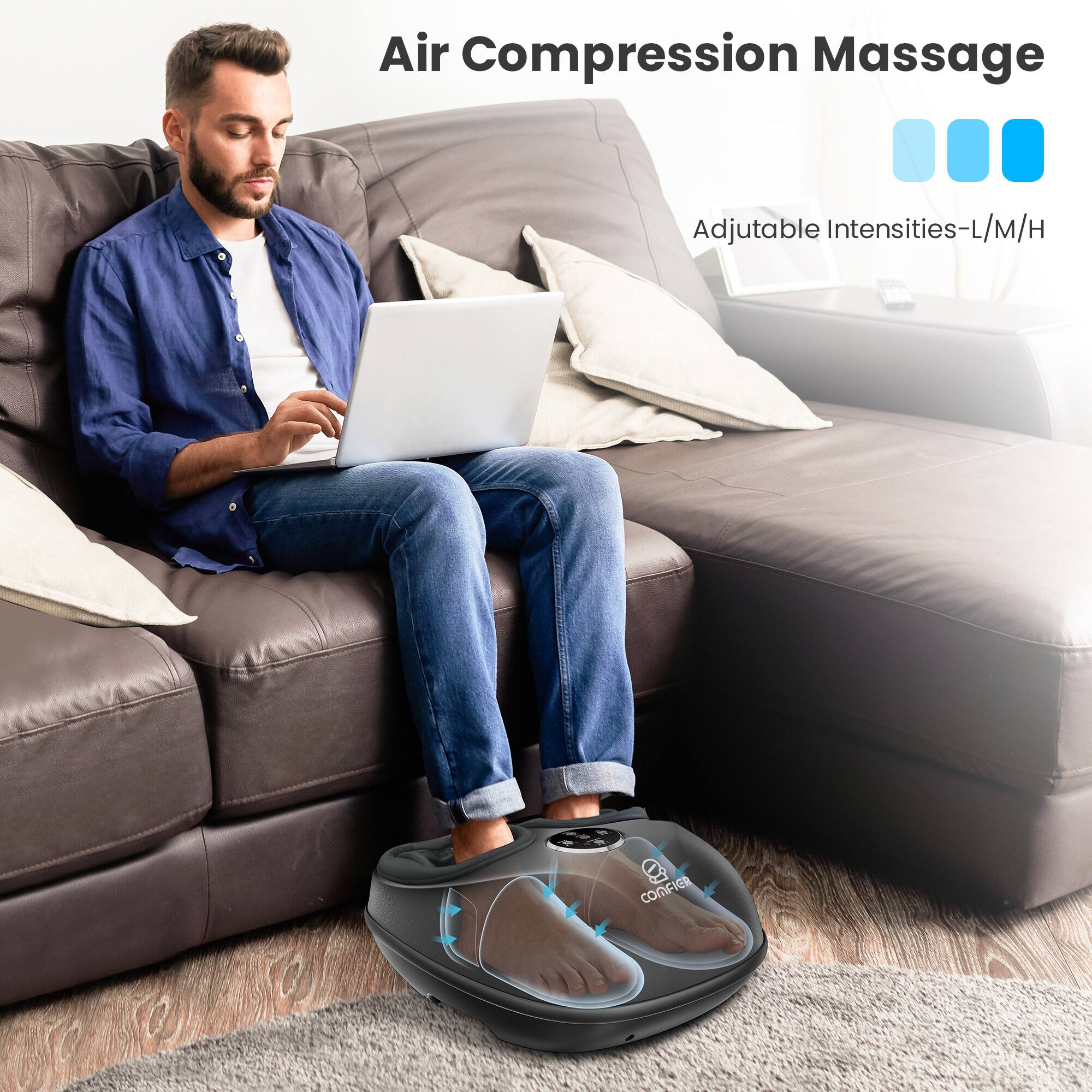 Air Compression Massage  
Adjustable Intensities-L/M/H