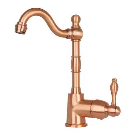Front. Akicon - Akicon Solid Brass One-Handle Widespread Kitchen Bar Faucet in Copper - Copper.