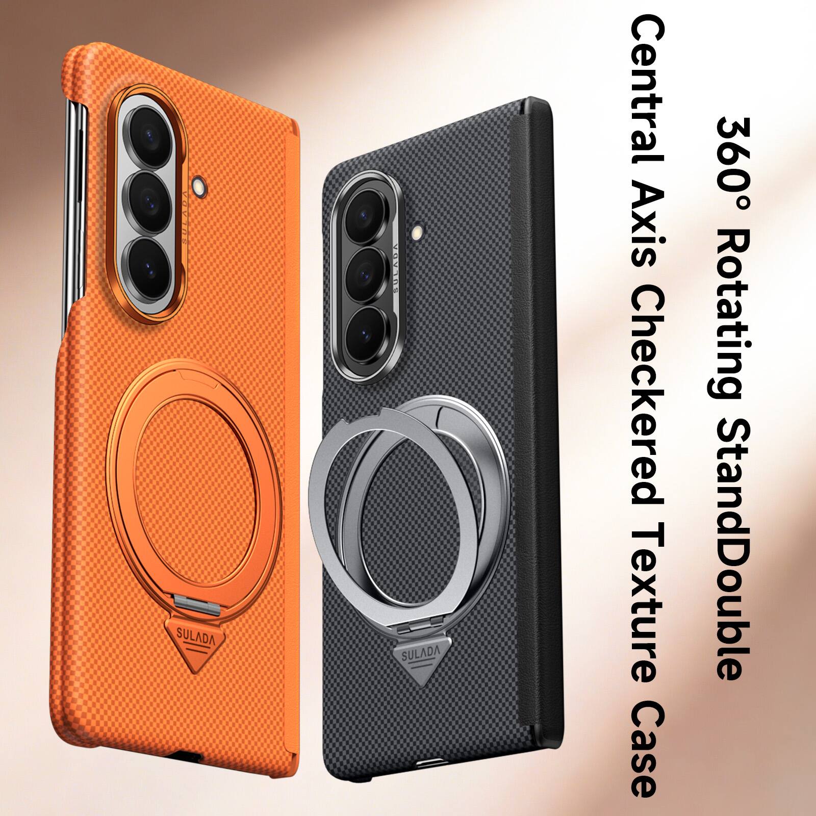 SULADA TT SULADA Central Axis Checkered Texture Case 360° Rotating Stand Double