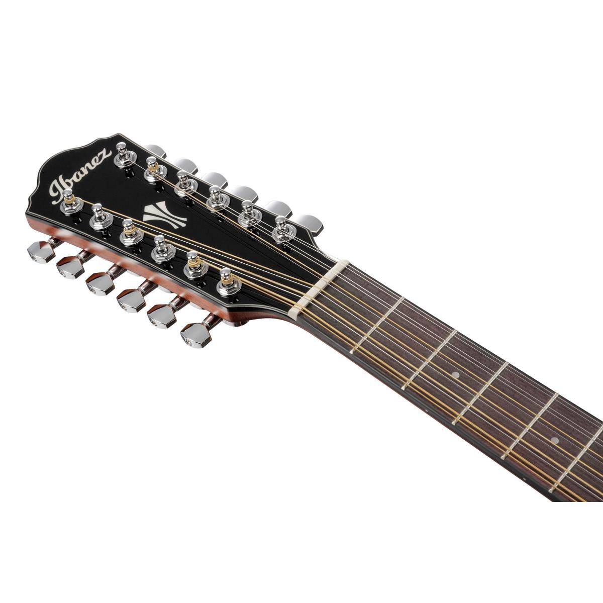 Alt View 7. Ibanez - Ibanez AEG5012 AEG 12-String Acoustic Electric Guitar, Dark Violin Sunburst - Dark Violin Sunburst.