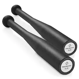 Philosophy Gym - Indian Clubs Pair - Weighted Steel Exercise Club Bells - Black