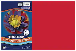 Tru-Ray - 12" x 18" Construction Paper, 50 Sheets/Pack - Festive Red