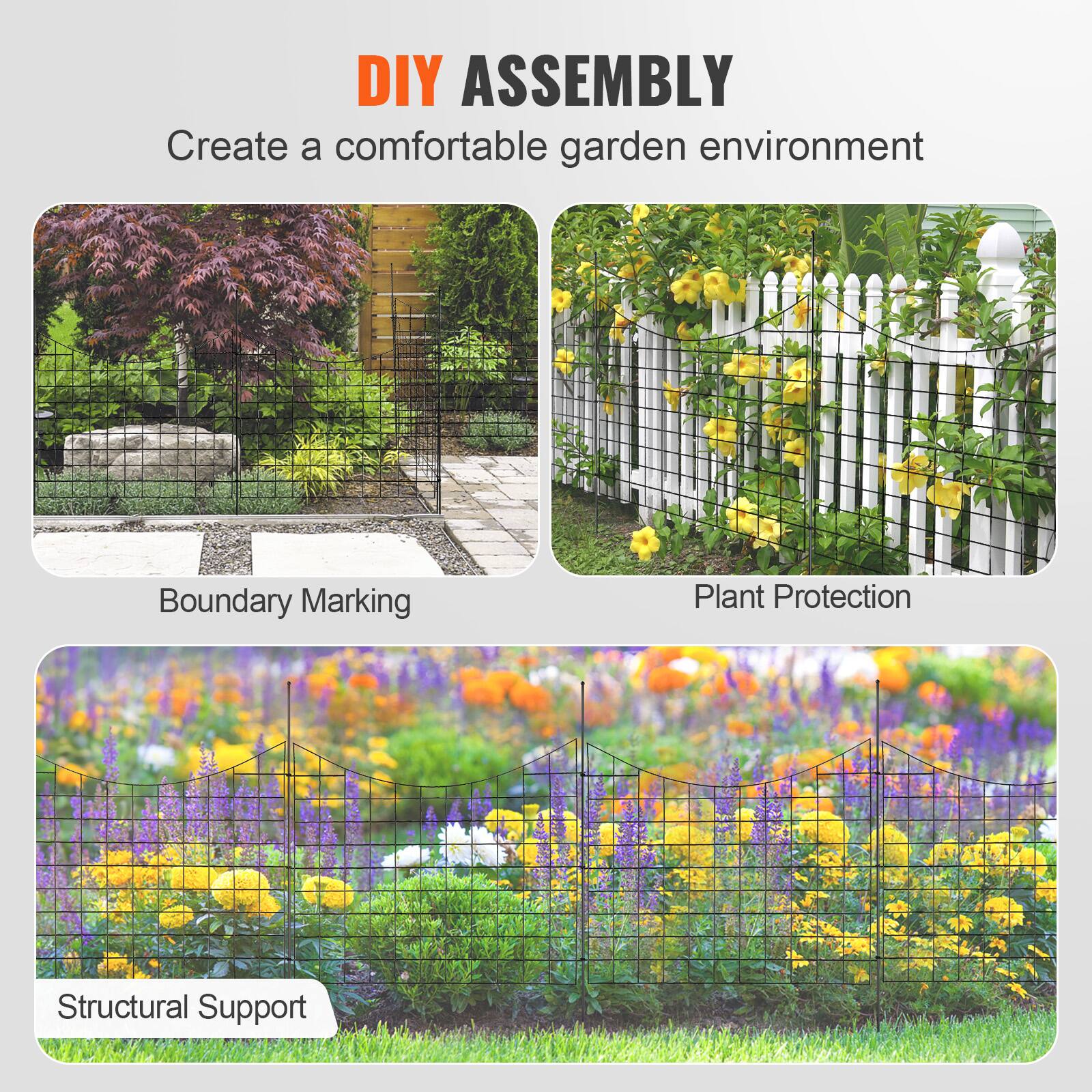 DIY ASSEMBLY  
Create a comfortable garden environment  

- Boundary Marking  
- Plant Protection  
- Structural Support