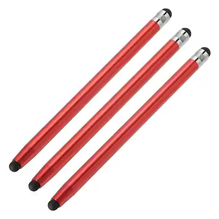 Front. Unique Bargains - 3pcs Stylus Pens for Touch Screens Dual Rubber Tips Capacitive Stylus Universal Tablet Pen Sensitivity Precision - Red.