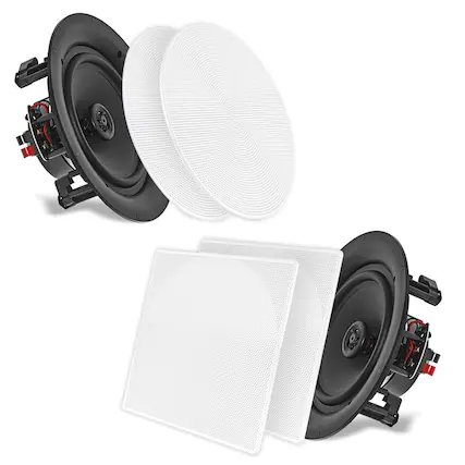Front. Pyle - 10.0'' Home In-Wall / Ceiling Speakers - Black.