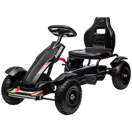 Aosom - Pedal Go Kart, Outdoor Ride on Toys with Adjustable Seat, Sharp Handling, Handbrake