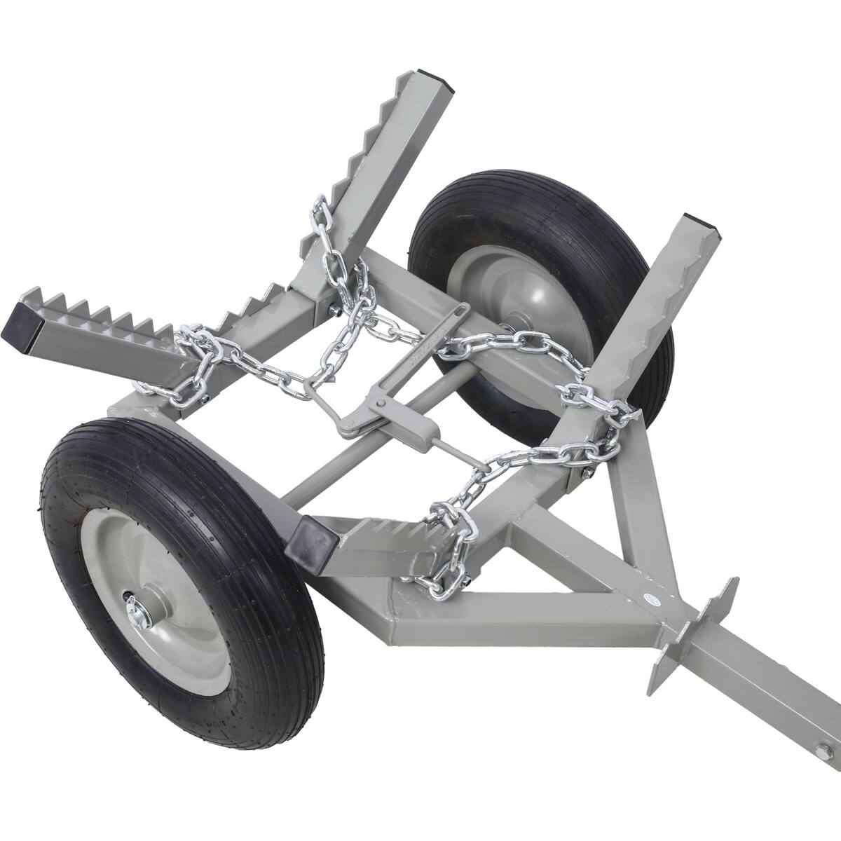 Left. Ropilly - Ropilly 440 lb Log Dolly with Load Binder, Steel Log Hauling Cart with Chain and 16 in Tires, Gray - Gray.