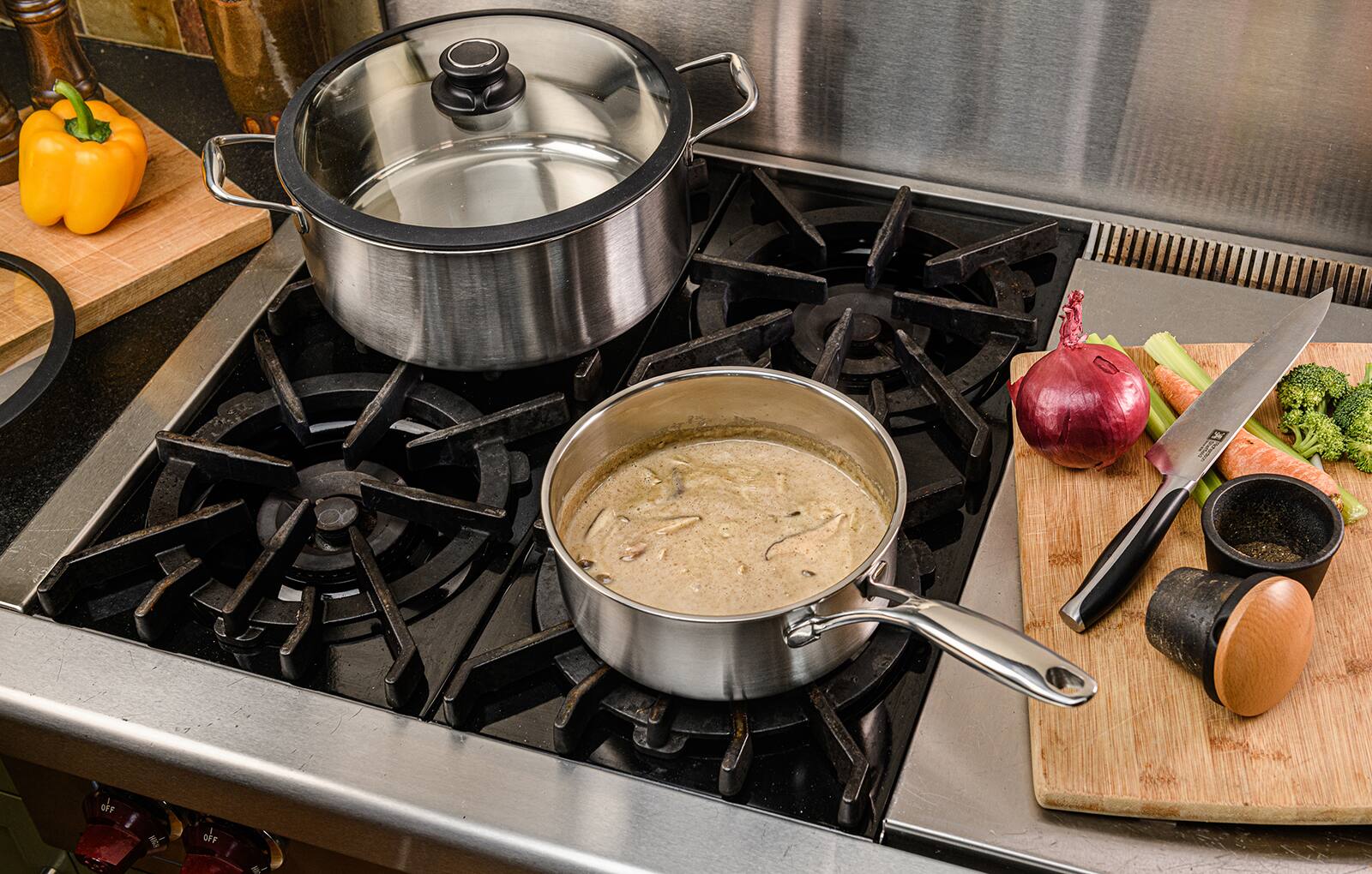 Alt View 2. Frieling - Black Cube Hybrid Quick Release 2.5 Quart Saucepan, 8-Inch - Silver.