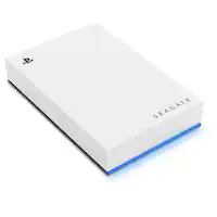 Seagate - Game Drive for PlayStation Consoles 5TB External USB 3.2 Gen 1 Portable Hard Drive with Blue LED Lighting - White - Front_Zoom