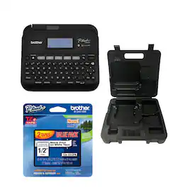 Brother - P-Touch PT-D460BT, Portable Label Maker Case, Laminated Tape Value Pack