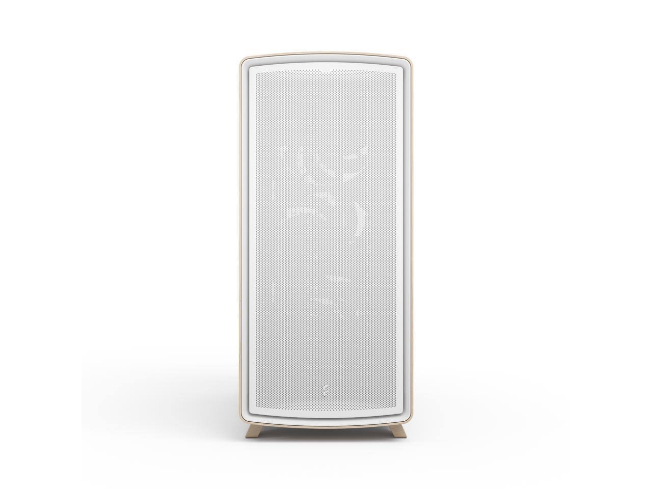 Alt View 1. Fractal Design - Fractal Design Summit Chalk White/Light Oak ATX Case w/ 3 Momentum 14 Fans, E-ATX/mATX/ITX Support - Chalk White.