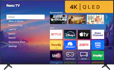 Roku TV Recommended 4K QLED Home What to Watch Featured Free Live TV Sports Search Live : THE GREAT LANDMAN AMERICAN BAKING SHOW ABC NEWSLIVE Paramount+ Apps Roku NETFLIX Disney+ tv Channel Streaming Store Settings howdy ESPN Paramount+ By Roku prime video Live TV Guide + Game Console Cable Box frndly