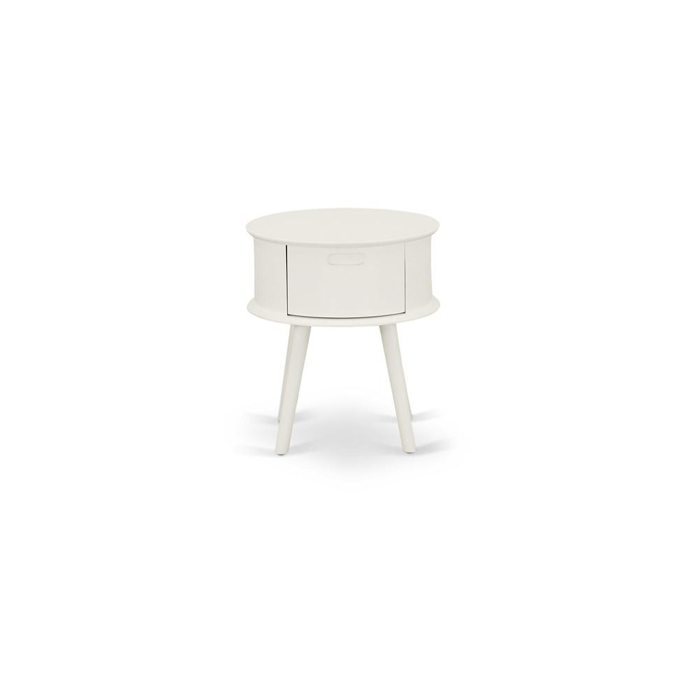 Left. East West Furniture - Night Stand White - Brown.
