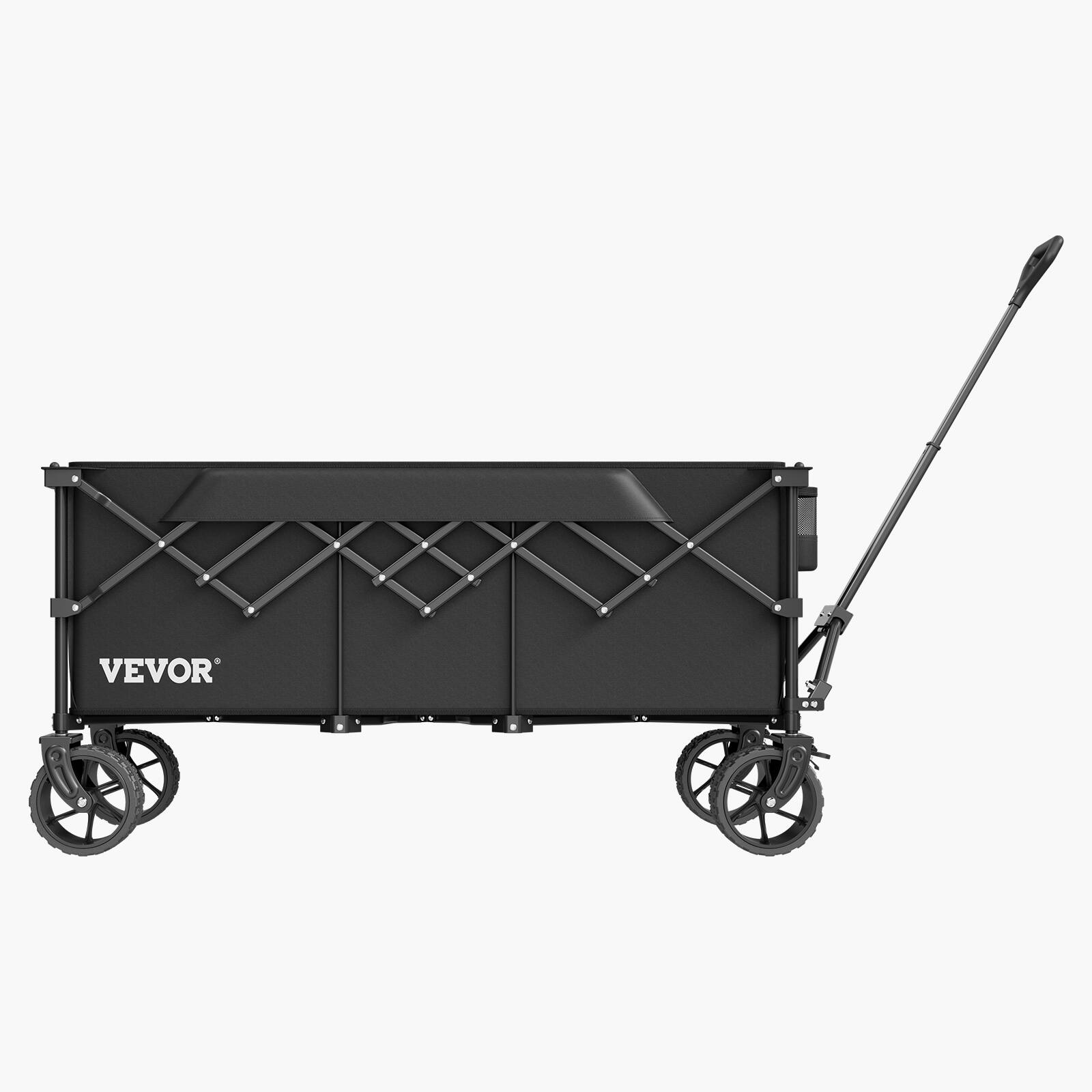 Alt View 5. VEVOR - Foldable Wagon with Extended Tailgate, 450lbs & 300L Large Capacity Collapsible Wagon Cart, Folding Utility Carts - Black.
