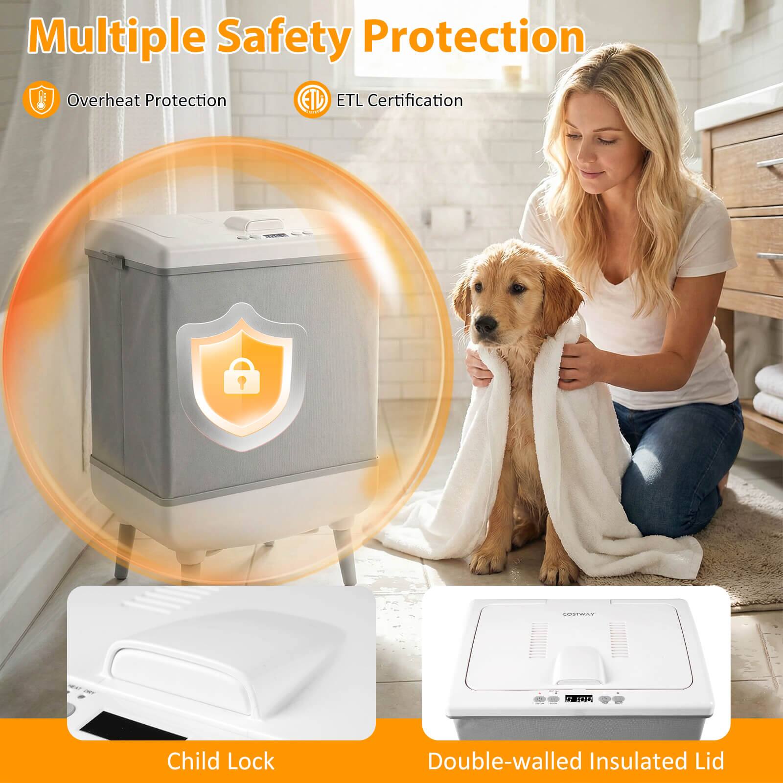 Multiple Safety Protection  
- Overheat Protection  
- ETL Certification  
- Child Lock  
- Double-walled Insulated Lid