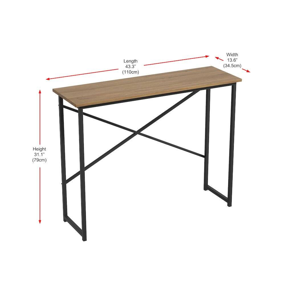 Length 43.3" (110cm)  
Width 13.6" (34.5cm)  
Height 31.1" (79cm)