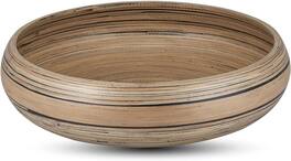 Lexa - Bamboo Fruit Bowl, 12 Inch, Black - Black/Natural