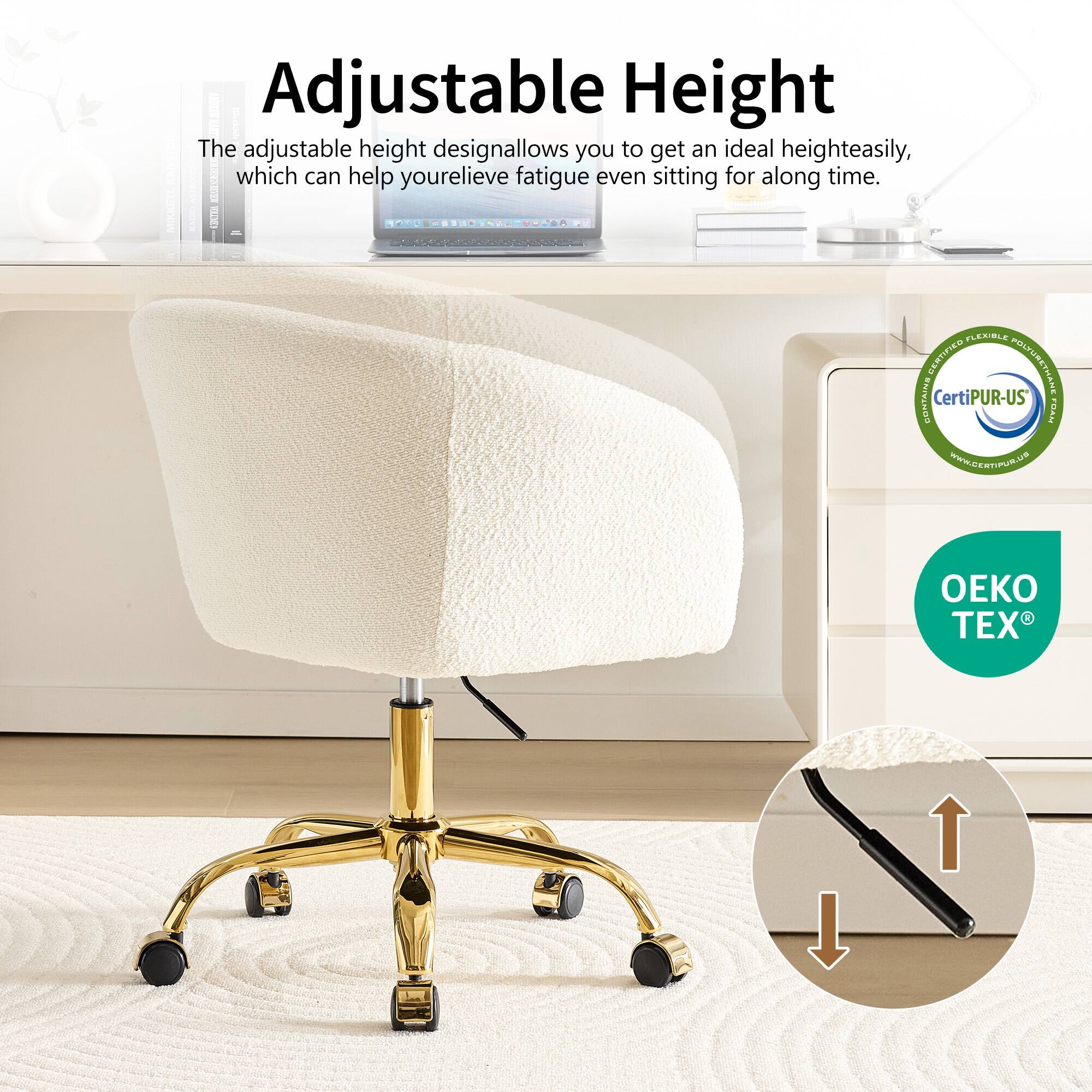 Adjustable Height

The adjustable height design allows you to get an ideal height easily, which can help you relieve fatigue even sitting for a long time.

Certified by:
- CertiPUR-US
- OEKO TEX