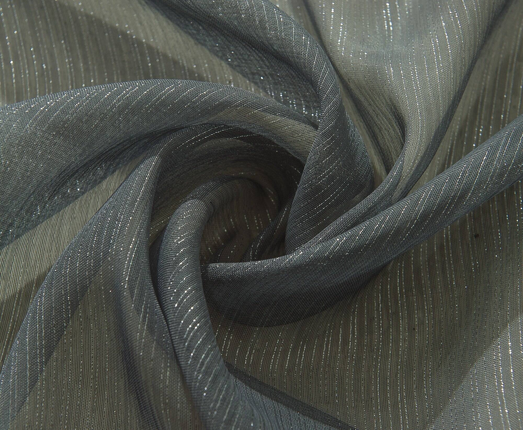 Back. RT Designers Collection - Ramallah Lonnie Charcoal Grommet Curtain Panel - 54x90 Inches - Charcoal.