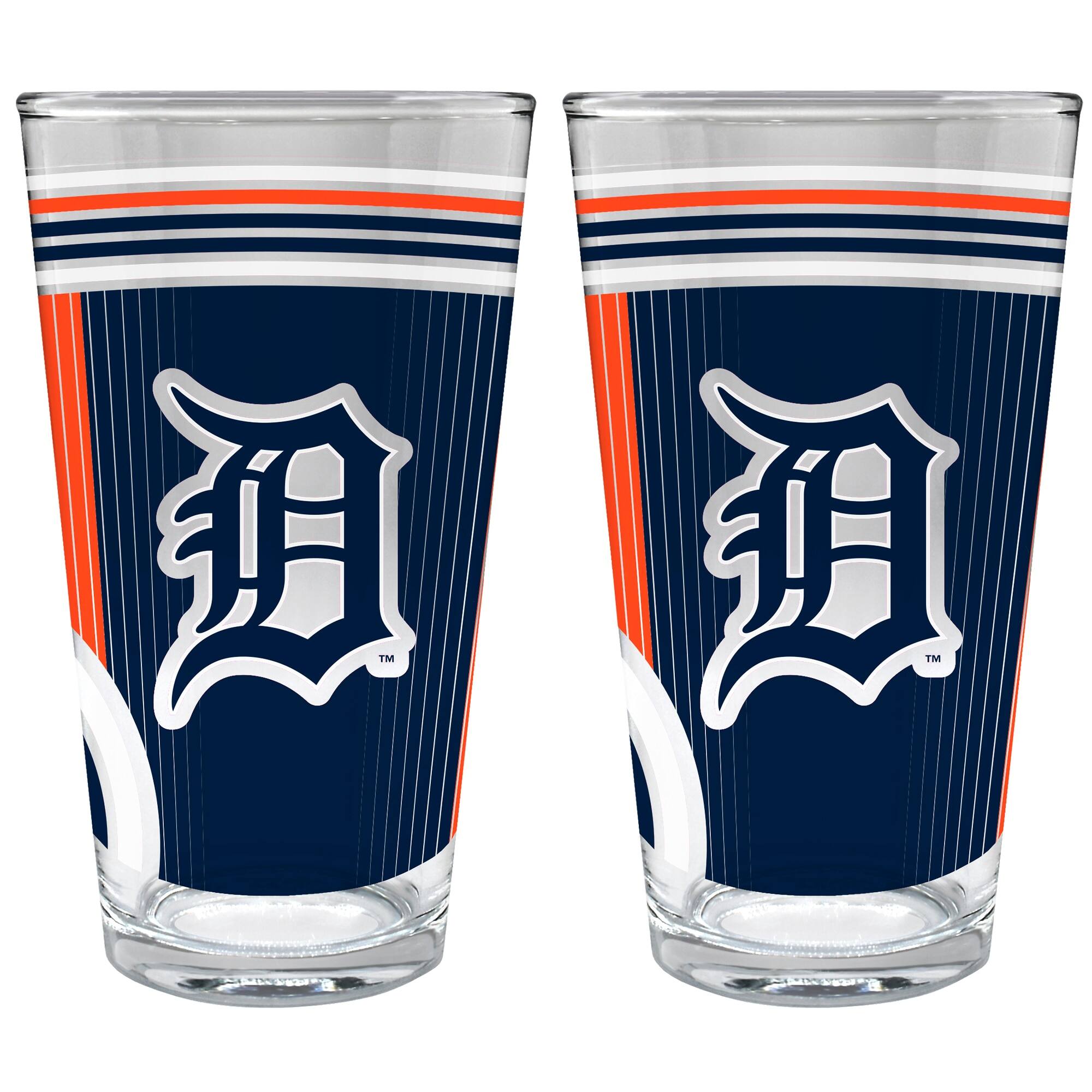 Front. Great American Products - Detroit Tigers Two-Piece 16oz. Pint Glass Set - Multicolor.