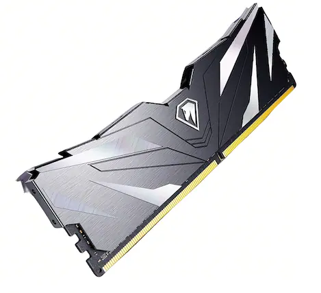 Front. Netac - Shadow II 8GB DDR4 2666MHz Desktop Memory UDIMM, CL19, Black Heat Spreader - Black.