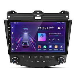Junsun - For Honda Accord 2003-2007 10" 8 Core 4+64GB Android 15 carplay Stereo Radio GPS Navi WIFI FM Bluetooth RDS SWC - Black