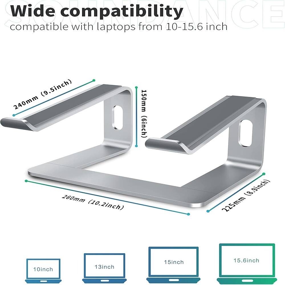 Wide compatibility  
compatible with laptops from 10-15.6 inch  

240mm (9.5inch)  
150mm (6inch)  
260mm (10.2inch)  
225mm (8.9inch)  

10inch  
13inch  
15inch  
15.6inch