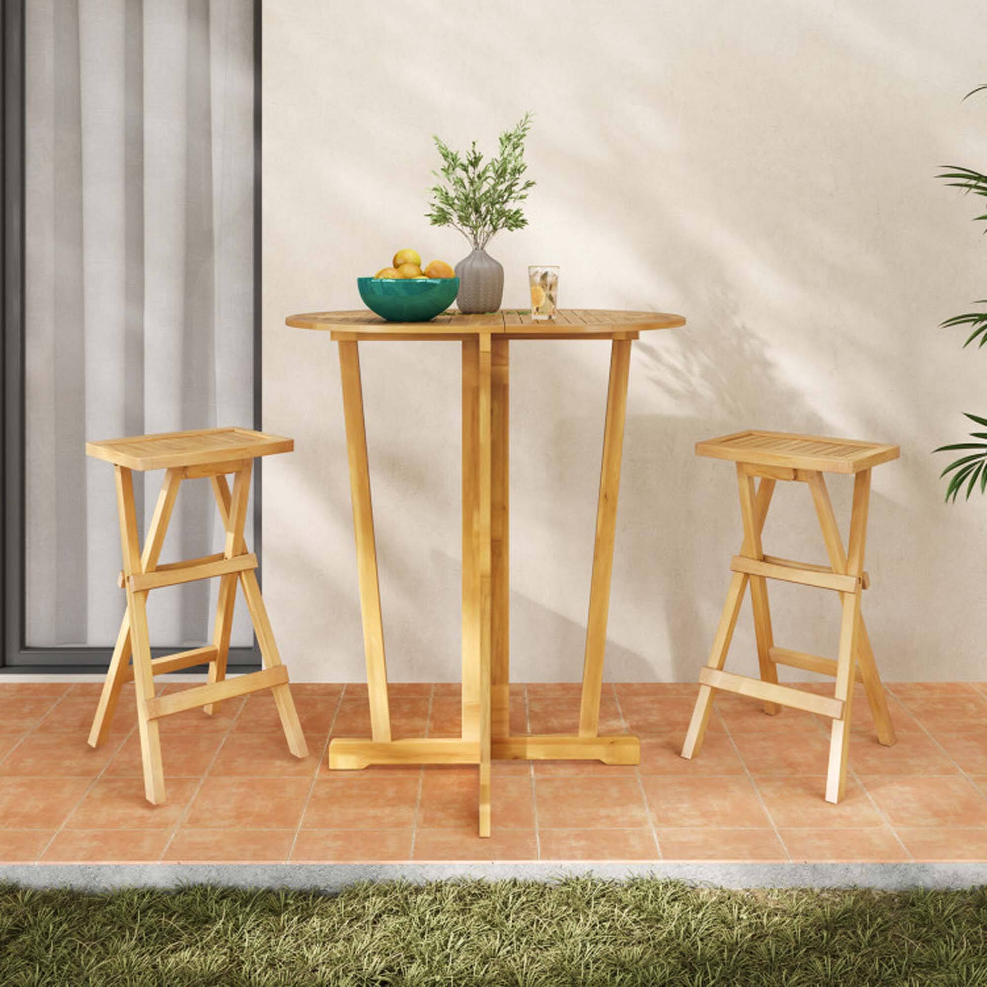 Alt View 1. Boyel Living - Brown Outdoor Durable Set of 2 Bar Stools - Brown.