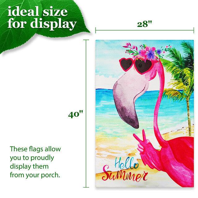 ideal size for display 28" 40" These flags allow you to proudly display them from your porch. Hello Summer