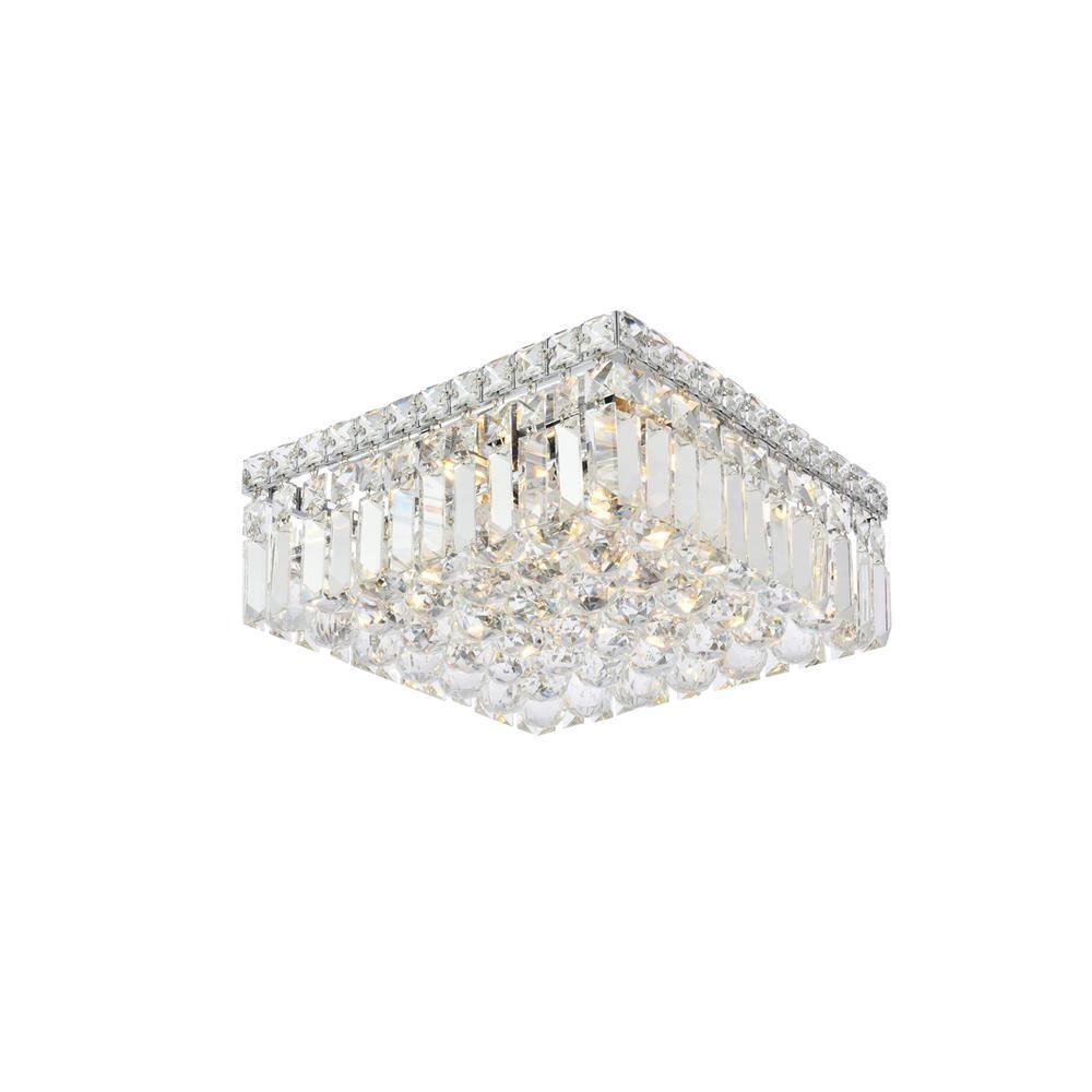 Back. Elegant Lighting - Maxime 4 light Chrome Flush Mount Clear Royal Cut Crystal - Chrome.