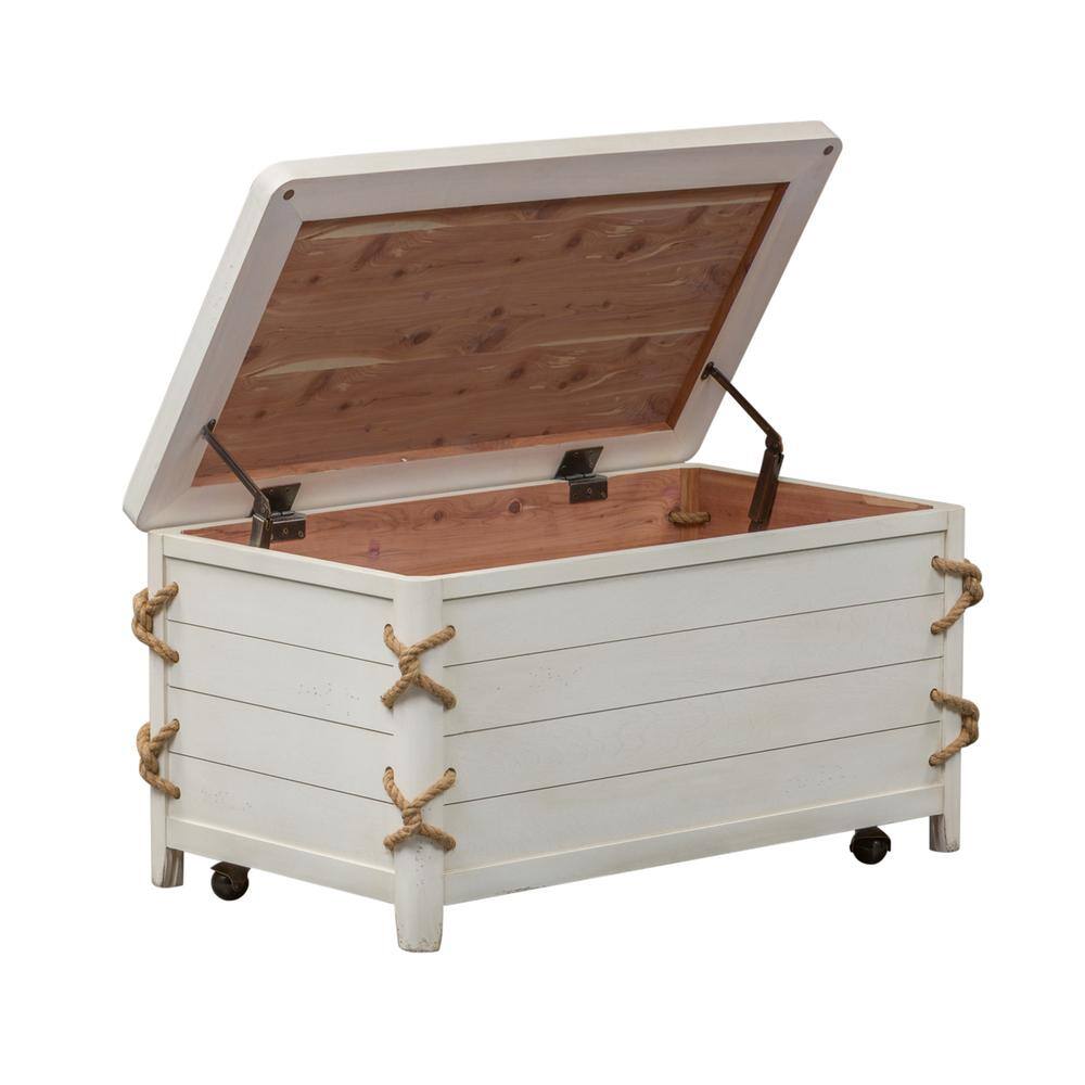Alt View 1. Liberty Furniture Industries - Dockside Storage Trunk in White - White.